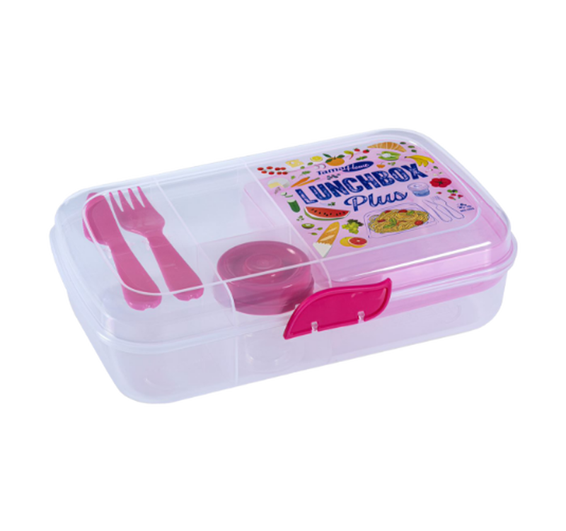 קופסת אוכל מחולקת ורוד image number 0